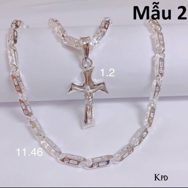Mặt dây chuyền thánh giá bằng bạc kt 4x2,5cm