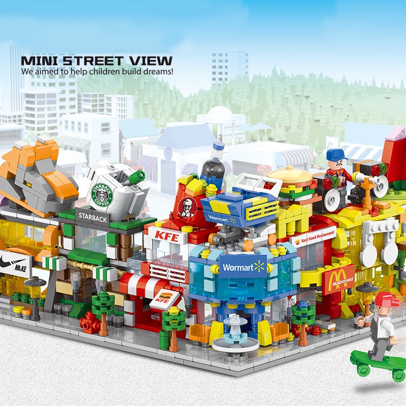 Bộ Đồ Chơi Lắp Ráp Thành Phố Sáng Tạo Cho Bé