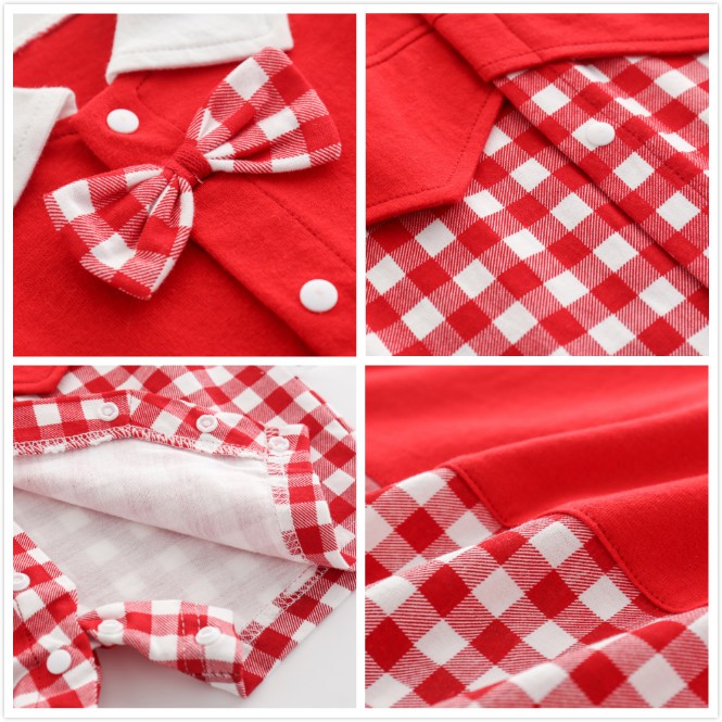 Áo Liền Quần LUCKYCANDY Đáng Yêu Có Nơ Cho Bé