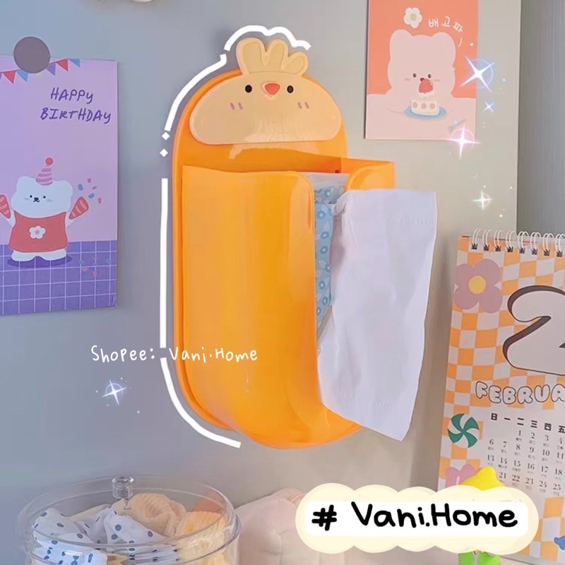Hộp đựng giấy vệ sinh treo tường hình thú dễ thương decor bàn học - Hộp đựng khăn giấy rút đa năng nhiều kiểu treo