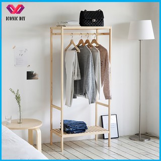 Kệ treo quần áo 2 tầng bằng gỗ cao cấp ICONIC