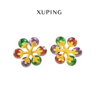 Bông Tai Mạ Vàng 18K, Đính Đá Zircon Hình Hoa Sang Trọng - XPBT25