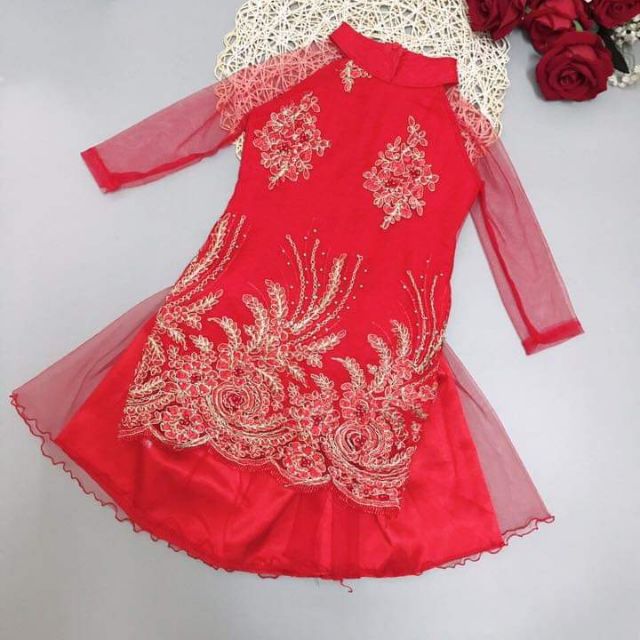 Freeship 99k TQ_Á0 dài kèm mấn cho bé