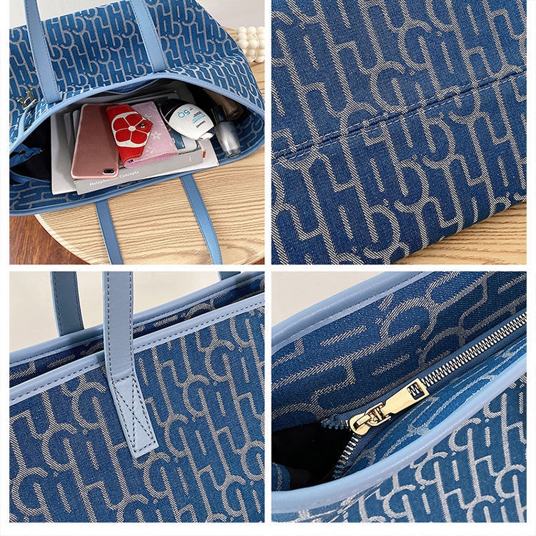 Túi xách đeo vai HAPPY HOMLIV vải canvas cỡ lớn thời trang cho nữ