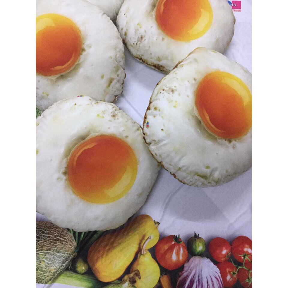 Gối 3D Trứng ốp la_gối ôm cho bé, gấu bông, quà tặng _MOMOMART