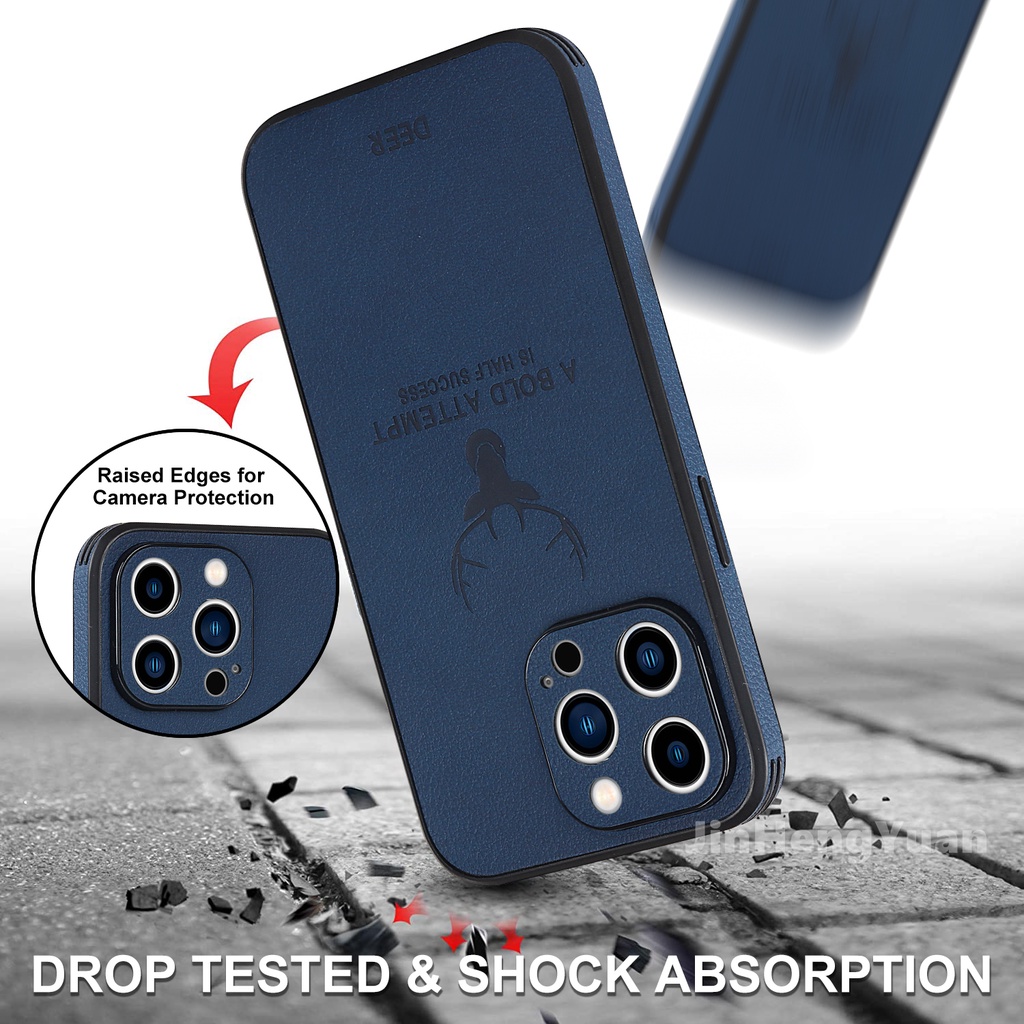 Ốp Điện Thoại Da In Hình Sừng Hươu Cao Cấp Cho IPhone 11 12 13 Pro MAX X XS MAX XR 7 8 Plus