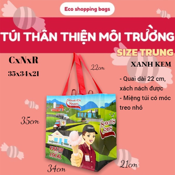 Túi mua sắm, thân thiện môi trườ làm từ nhựa tái chế, đựng đồ, sử dụng nhiều lần, eco bag #ecoshoppingbag