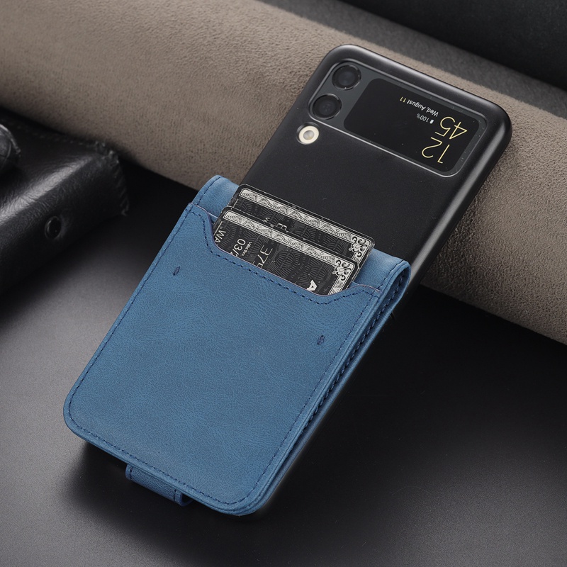 Bao Da Điện Thoại Nắp Lật Chống Sốc Chống Trầy Xước Có Ngăn Đựng Thẻ Cho samsung galaxy z flip 4 flip3 flip5 Ốp