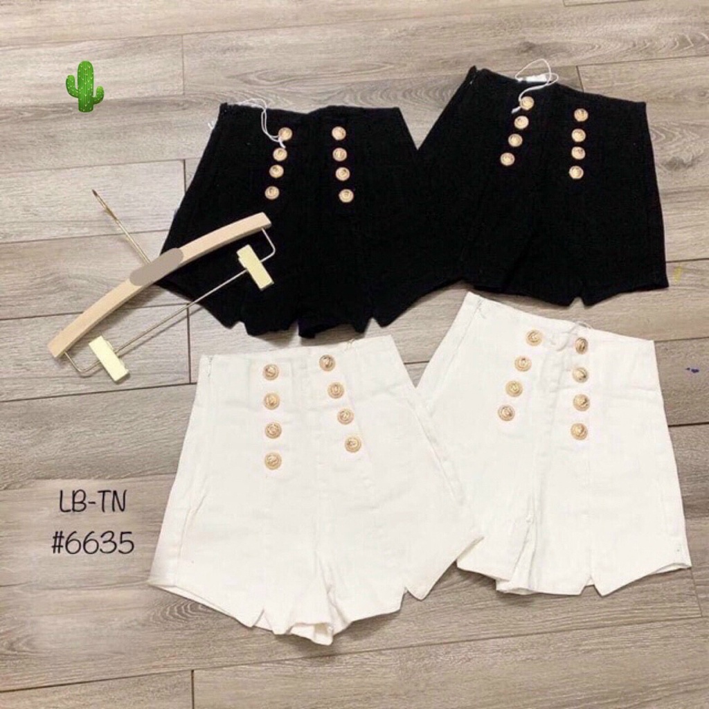 Quần đùi short jean kaki co dãn 10 nút lưng cao u