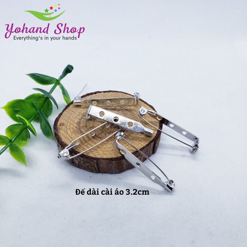 Đế ghim dài gắn hoa cài áo 3.2cm - gói 10 cái