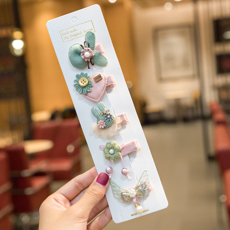 Set 5 Kẹp Tóc Hoạt Hình Xinh Xắn Cho Bé Gái