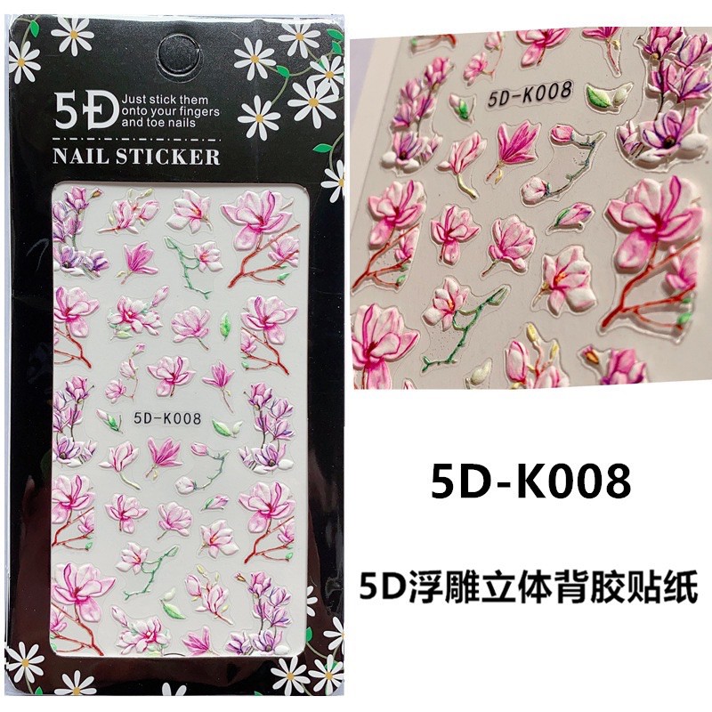 sticker 5d hoa nổi dán móng tay nail mẫu mới nhất