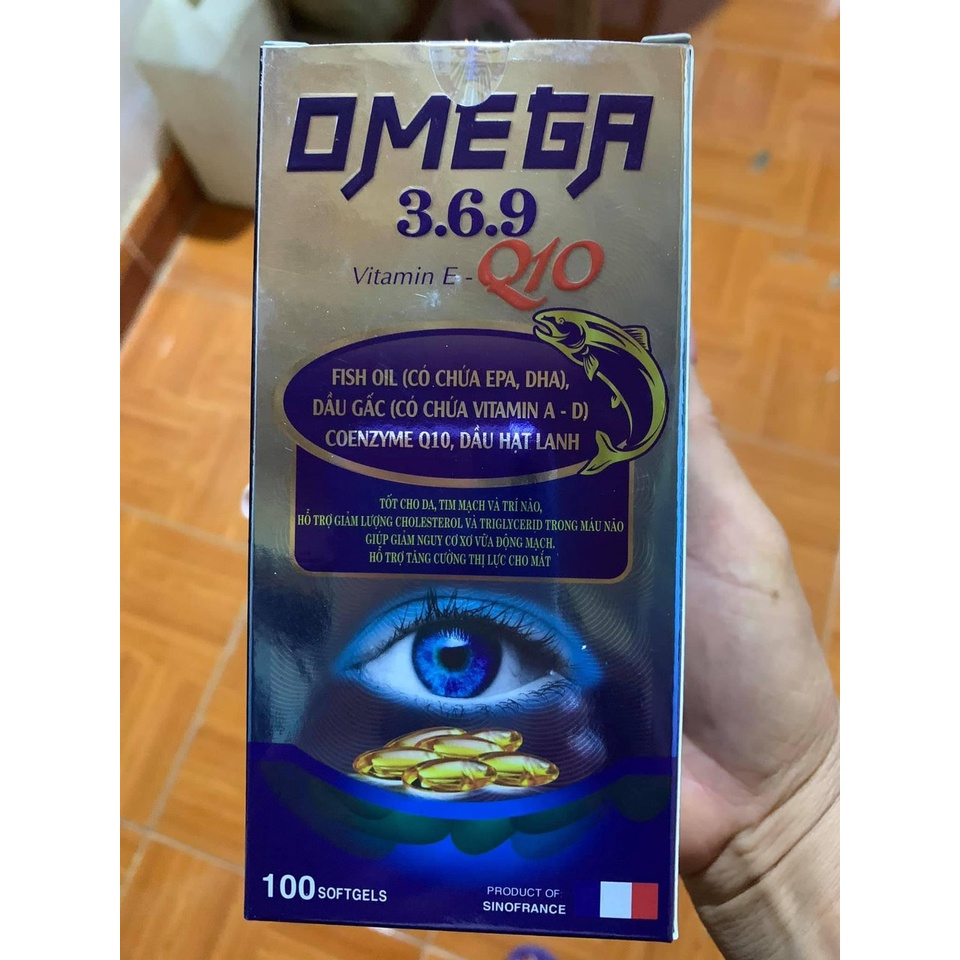 Viên uống bổ mắt, Omega 369, Dầu cá omega 369 Q10 hộp 100v