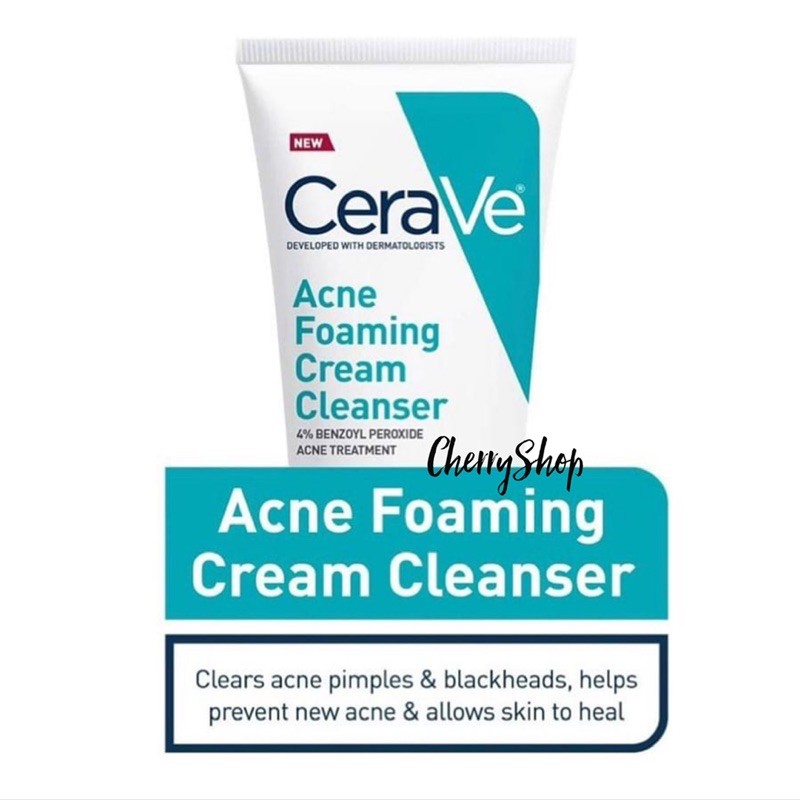 [Hàng USA] Sửa rửa mặt ngăn ngừa mụn Cerave Acne Foaming Cream Cleanser (150ml)