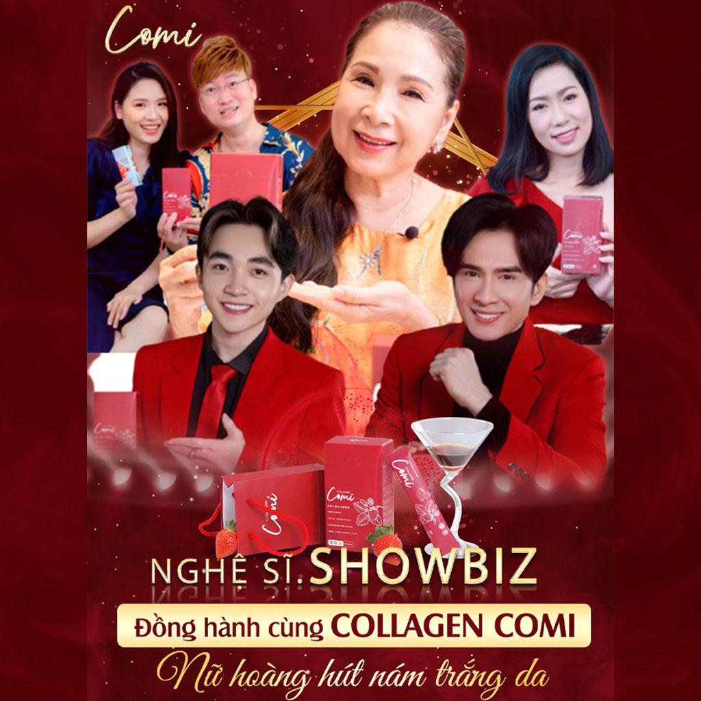 Nước uống đẹp da Collagen COMI công nghệ Nhật, hút nám làm trắng da liệu trình mua 1 tặng 1 hộp mặt nạ