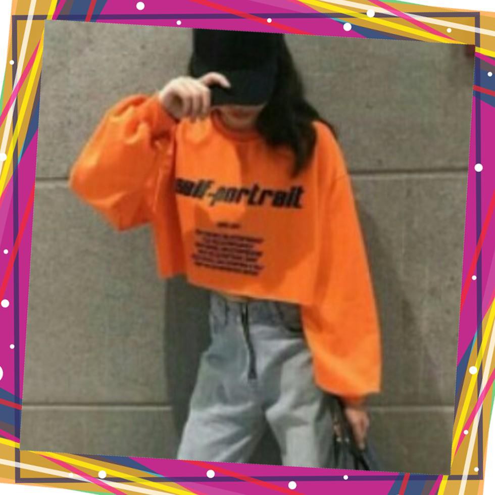 áo thun nữ tay dài cổ tròn Form Croptop in chữ năng động cá tính M201