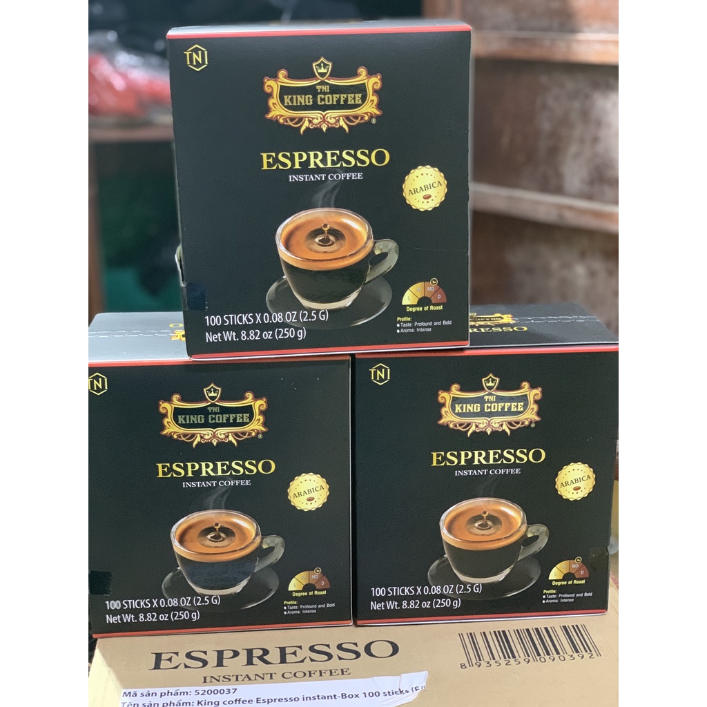 Cà Phê Hoà Tan ESPRESSO - King Coffee Hộp 100 Gói | BigBuy360 - bigbuy360.vn