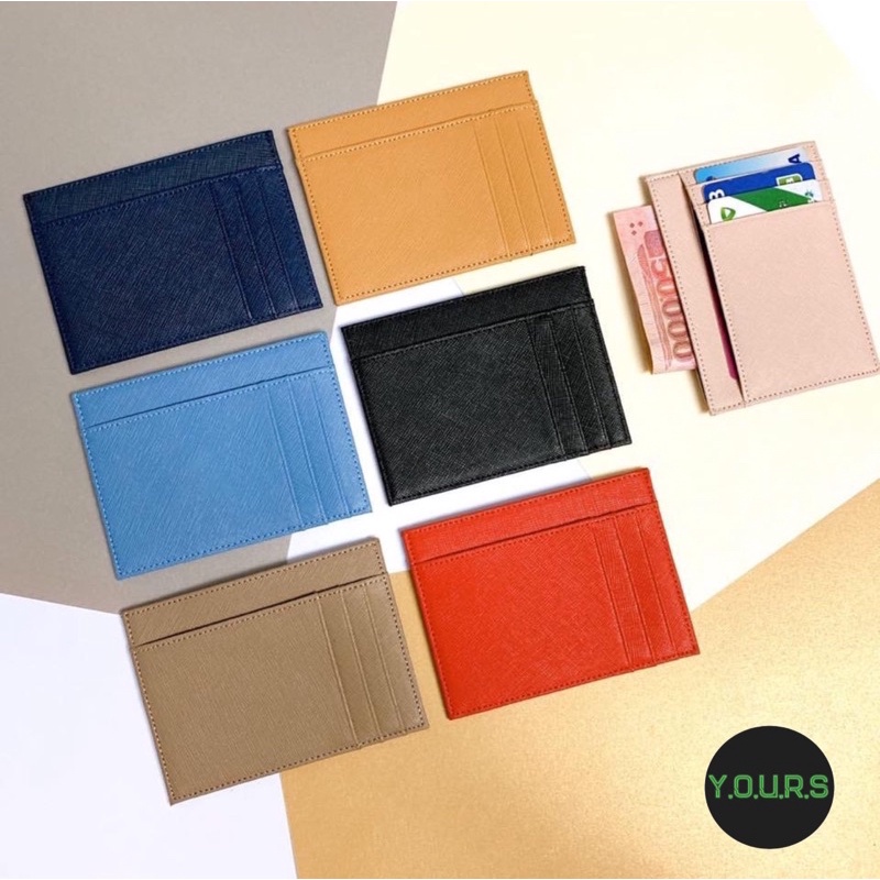 Ví Card Slim saffiano ,ví da bò thật thương hiệu YOURS