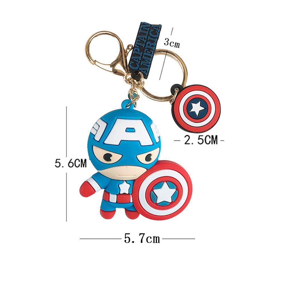 Móc Khóa Hình Người Nhện / Captain America Hoạt Hình Dán Balo Thời Trang