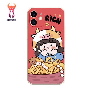 Ốp iphone - Ốp lưng iphone cạnh vuông Roro bò vàng 6/6s/7/8/plus/x/xr/xs/11/12/13/14/pro max - mo122