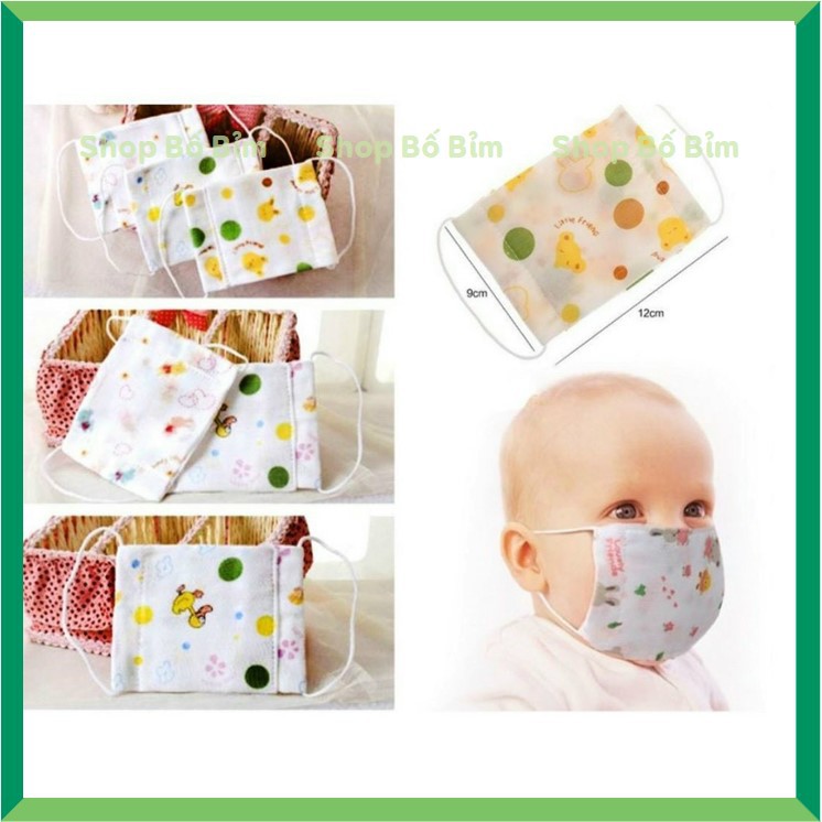 Khẩu Trang Cho Bé Vải Xô Hoa xuất Nhật Loại Đẹp 4 lớp