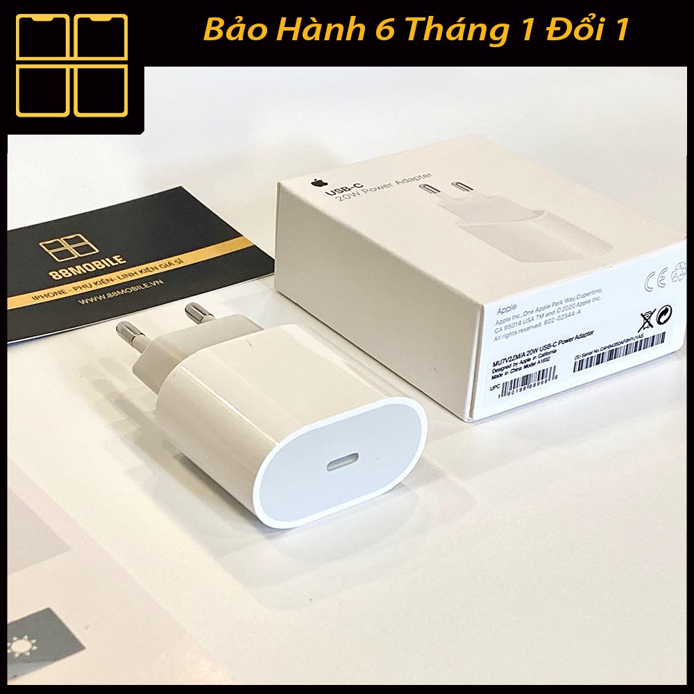 Sạc Nhanh iPhone PD 20W Chân Tròn Sạc Nhanh cho các dòng iPhone, iPad Sạc 30 Phút lên 50% Pin. 88Mobile