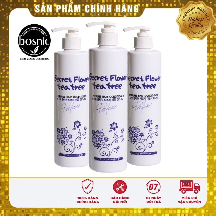 Dầu Xả Phục Hồi Hư Tổn Hương Hoa BOSNIC 500ML-SECRET FLOWER TEA TREE PERFUME HAIR CONDITIONER