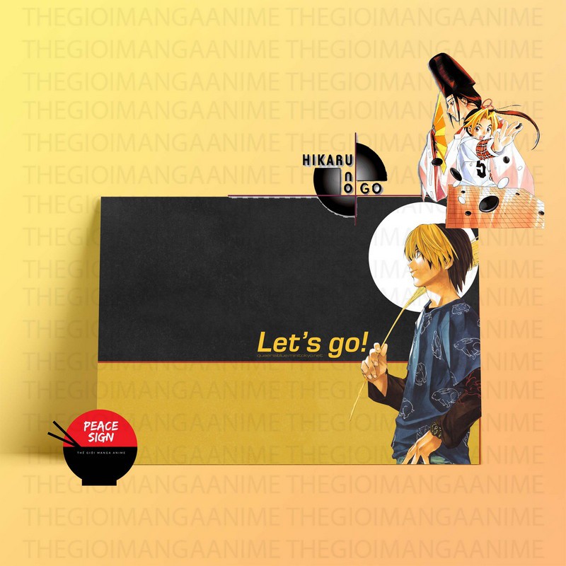 Tấm Postcard cao cấp HIKARU NO GO KÌ THỦ CỜ VÂY giấy 260gsm A5 anime chibi