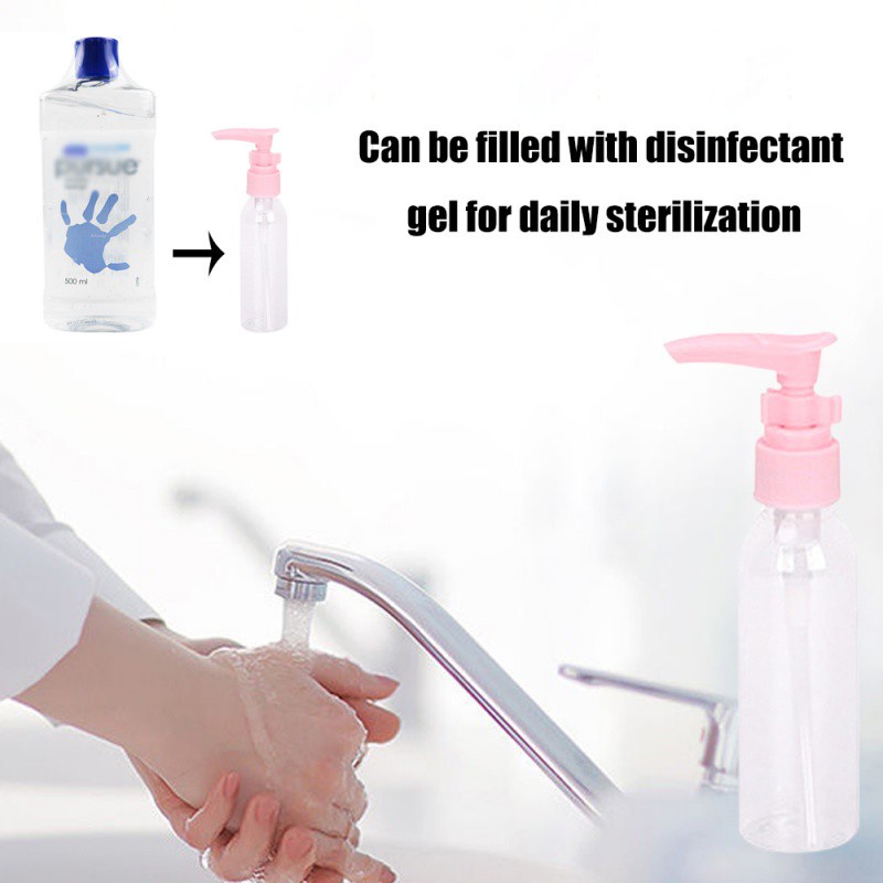 [Hàng mới về] Bộ 2 bình nhựa rỗng 60ml trong suốt chiết mỹ phẩm dễ mang theo