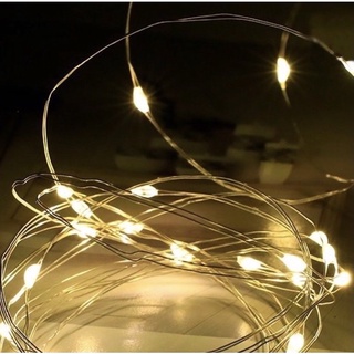 Đèn đom đóm màu vàng chớp tắt 1m-2m có công tắc và pin đi kèm