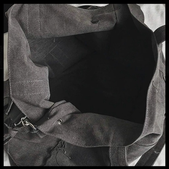 Túi đeo chéo cỡ lớn phong cách bụi bặm vải canvas 2 mặt vừa laptop 15.6 inch