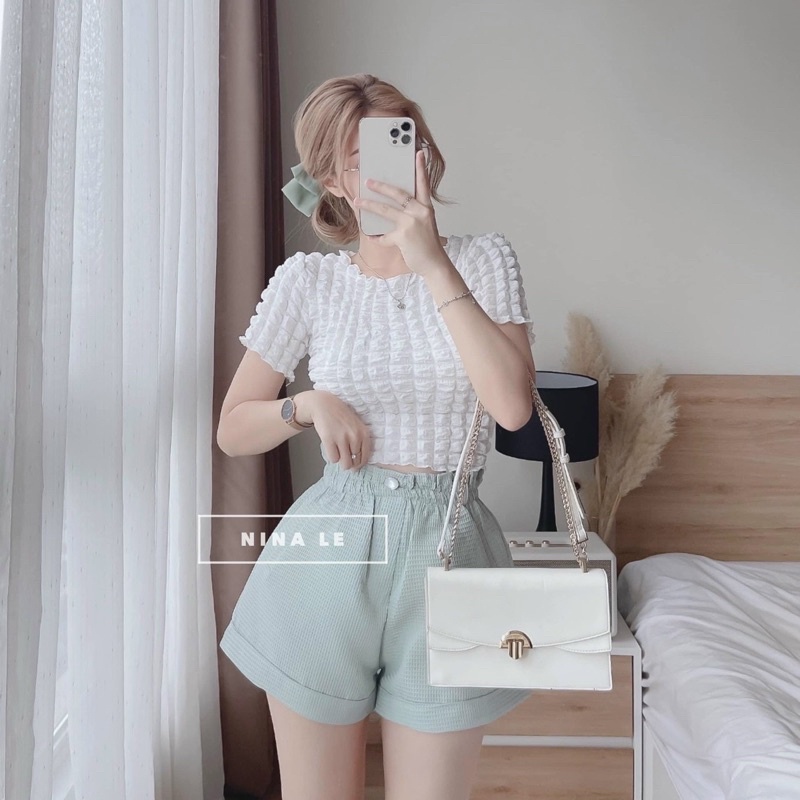 Quần đùi nữ, quần đùi tổ ong hottrend nhiều màu freesize &lt;57kg alohashop91