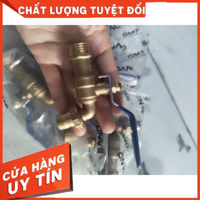 vòi hồ tay gạt sano đồng thau ren 21