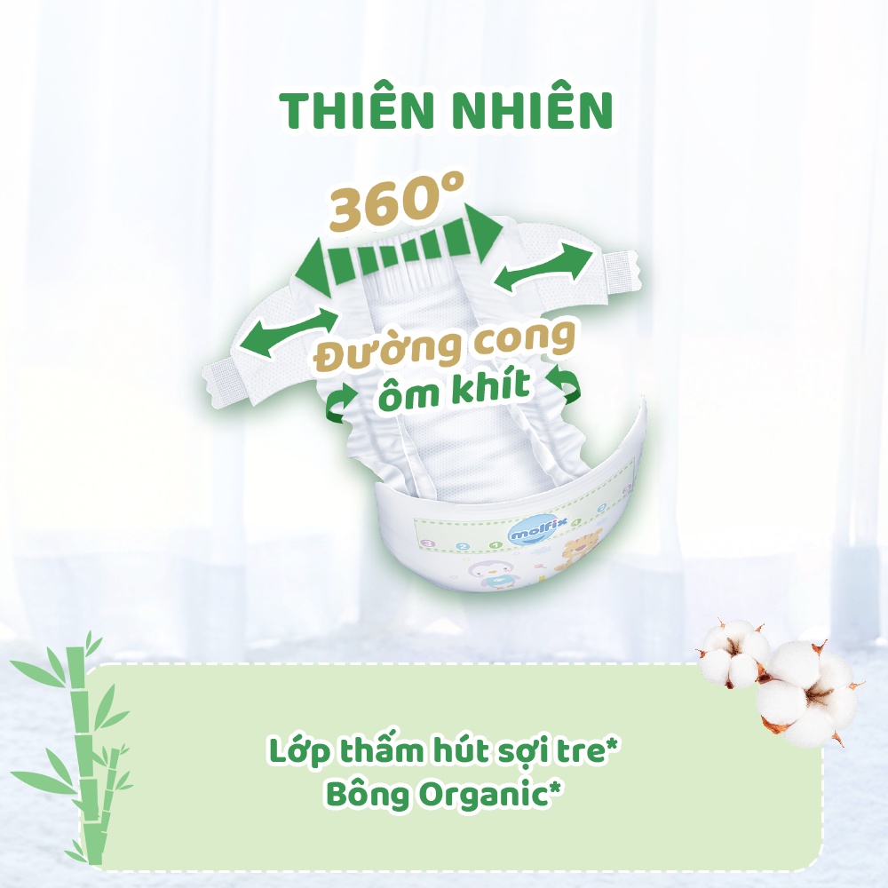 10 miếng tã quần Molfix Thiên nhiên M (6kg - 11kg)