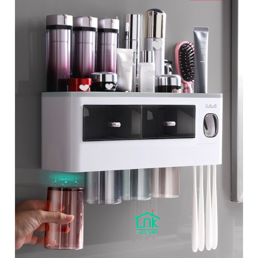 Bộ Nhả Kem Đánh Răng Tự Động, Kệ Để Đồ Phòng Tắm Cao Cấp