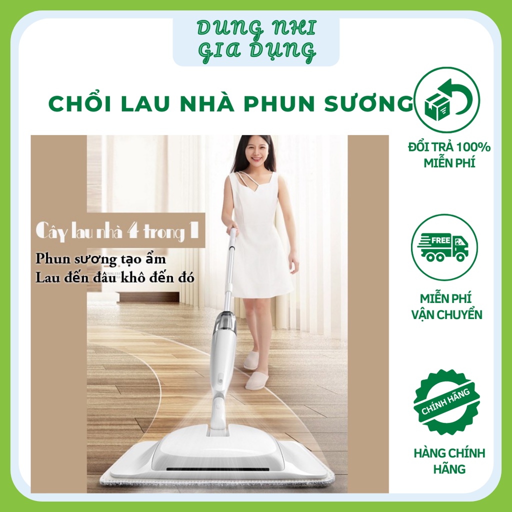 Cây Lau Nhà Thông Minh Dạng Phun Sương Đầu Xoay 360 Độ Chổi Lau Nhà Cao Cấp