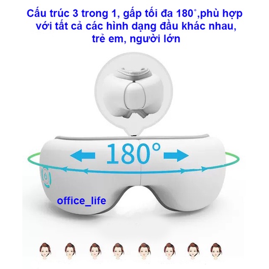 Máy massage mắt thông minh thế hệ mới, thư giãn, giảm đau nhức, quầng thâm