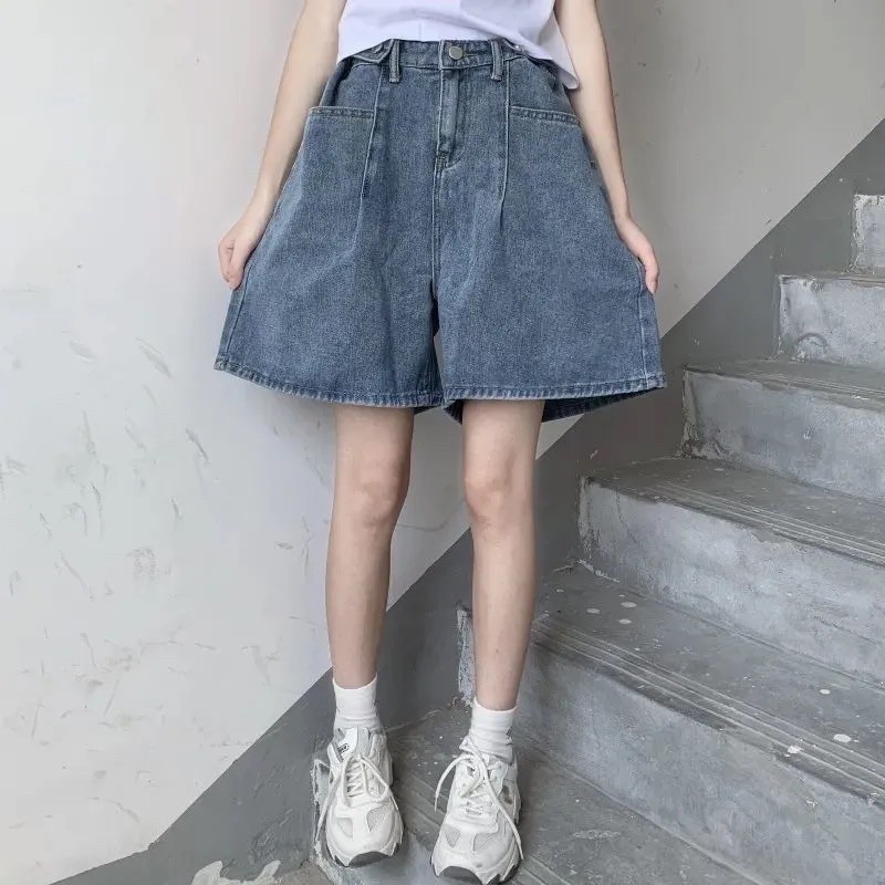 Order | Quần short jeans dáng lửng ống rộng (bigsize)