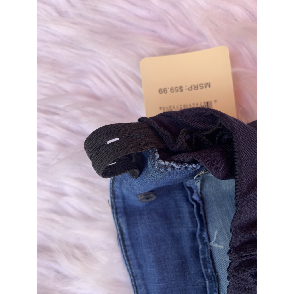 Quần sooc bầu gập gấu❤chất jean xịnco giãn bầu mặc thỏa mái❤️quần bầu đùi mùa hè có chun chỉnh theo từng thai kỳ❤️QB106