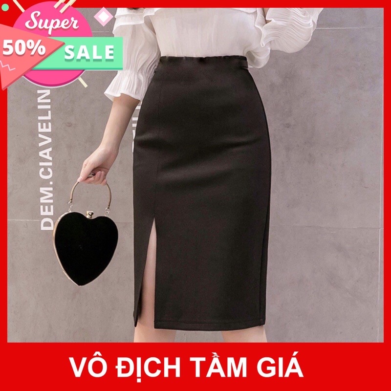 Chân Váy bút chì/chân váy công sở sẻ trước năm kiểu tùy chọn chất vải co dãn dáng ôm mềm mại dễ thương