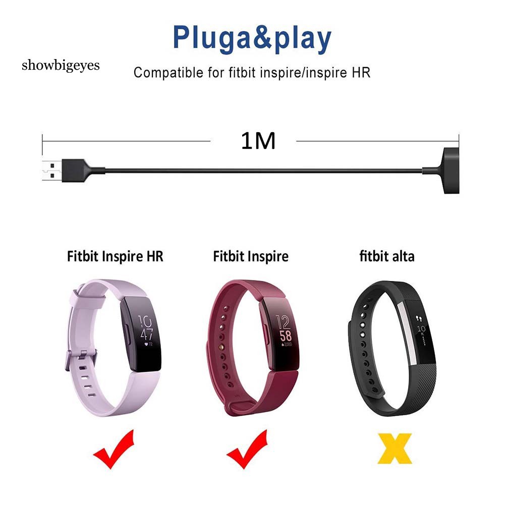 Cáp sạc đồng hồ thông minh USB từ tính 1m cho Fitbit Inspire/Inspire HR