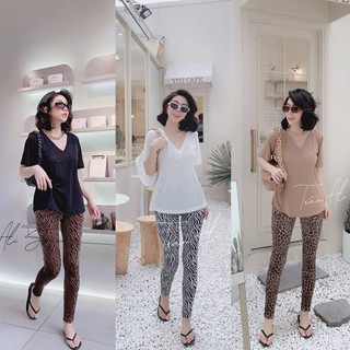 Đồ bộ dài cap cấp thun cotton 100% quần ôm da beo,tay ngắn cá tính ,sang chảnh -PP68