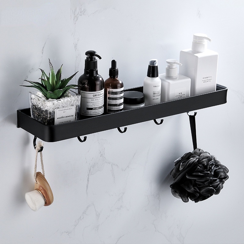 Giá Gắn Tường Màu Đen 30/40/50/60 cm Đựng Đồ Dùng Nhà Tắm/Nhà Bếp