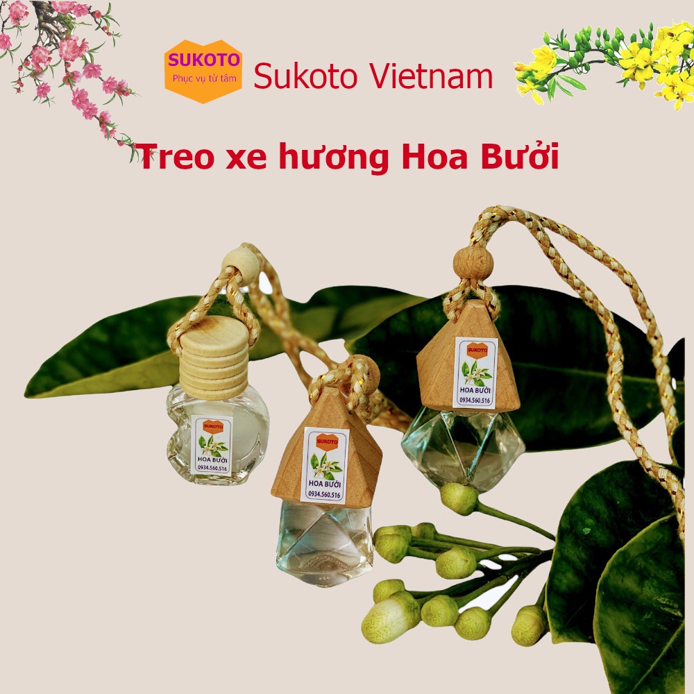 Tinh dầu thiên nhiên SUKOTO - Bưởi, Quế, Sả Chanh -Thơm phòng, đuổi muỗi, treo xe ô tô