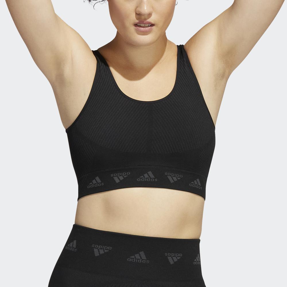 Áo Ngực Thể Thao adidas TRAINING Nữ Áo Bra Light Support adidas AEROKNIT Màu đen H64691