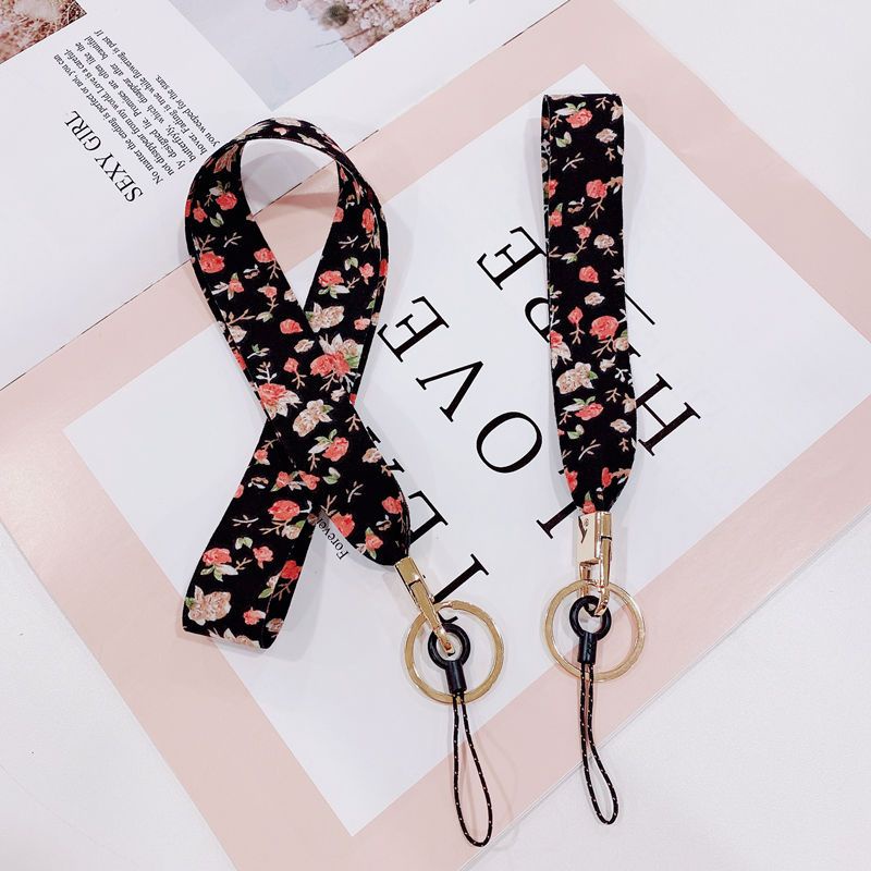 Mobile Ốp Điện Thoại Họa Tiết Hoa Kèm Dây Đeo Phong Cách Nhật Hàn