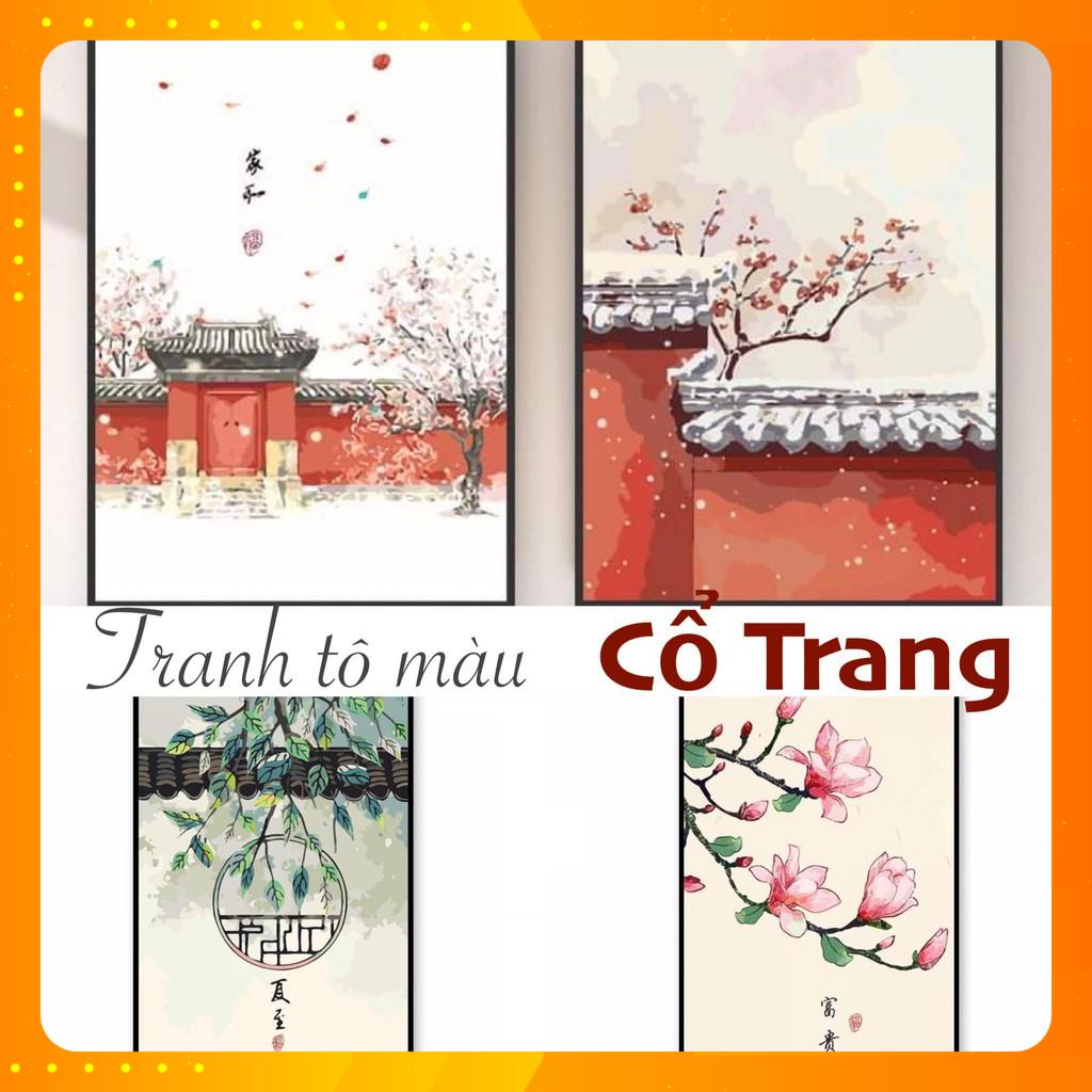 Tranh Cổ Trang Số Hoá Phong Cảnh Cổ Trang DIY Painting by number pictures