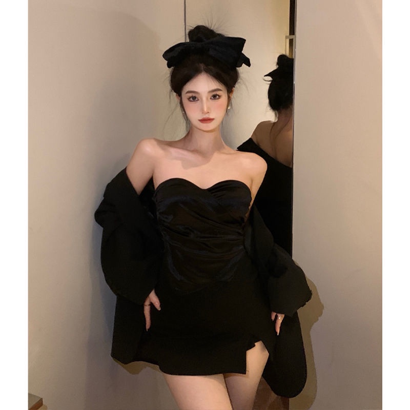 Áo ống COZOKC màu trơn có miếng đệm ngực thời trang gợi cảm cho nữ