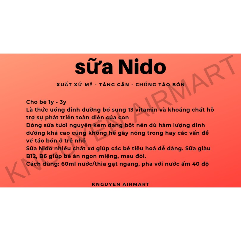 Sữa tươi dạng bột Nido Nestle nắp đỏ (1-3y) USA 1,6kg #2