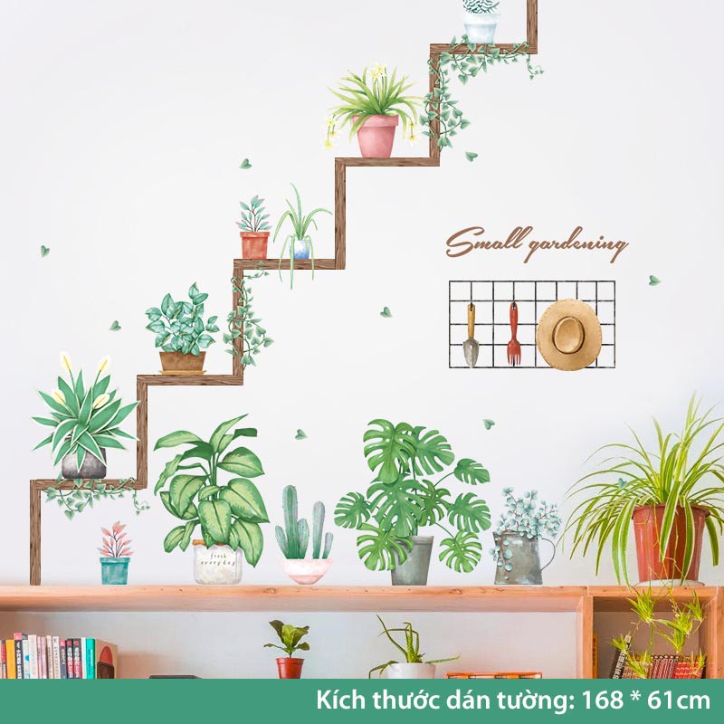 Tranh dán tường trang trí ký túc xá, decal dán tường trang trí decor phòng ngủ (Kệ nhiệt đới)